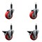 Service Caster 3.5'' Red Poly Wheel Swivel 1'' Expanding Stem Caster Set 2 Brakes, 4PK SCC-EX20S3514-PPUB-RED-2-PLB-2-1 - alternate 1